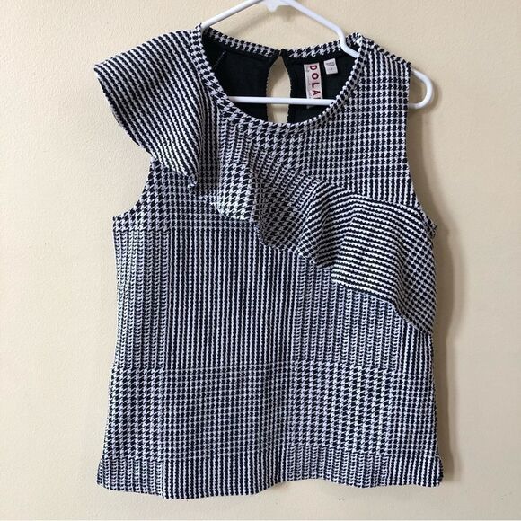 Anthropologie Dolan Callan Ruffled Houndstooth Top - Picture 4 of 7